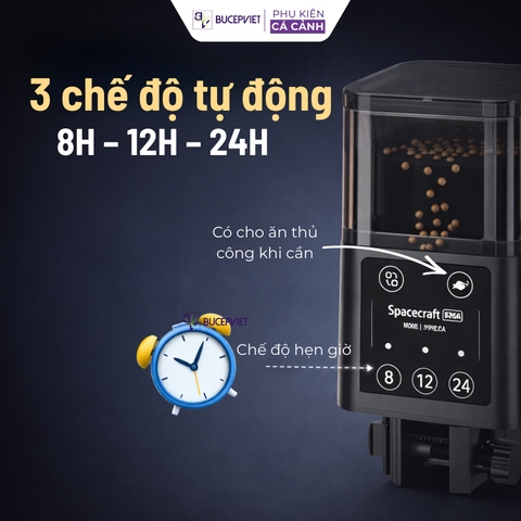 Máy cho cá ăn tự động Aqua Smith 320A – Cho ăn đúng giờ, chống ẩm 3 lớp, hẹn giờ 3 chế độ, dùng PIN