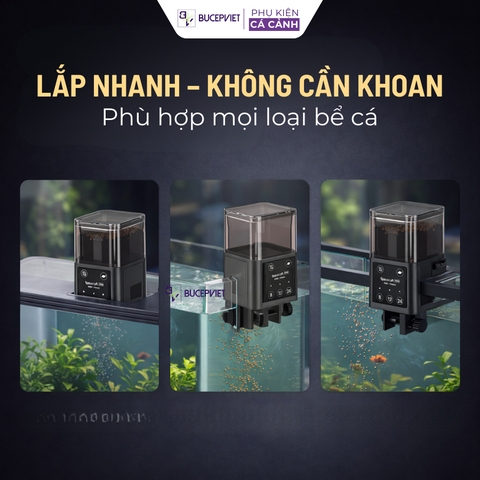 Máy cho cá ăn tự động Aqua Smith 320A – Cho ăn đúng giờ, chống ẩm 3 lớp, hẹn giờ 3 chế độ, dùng PIN