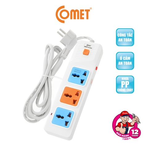 Ổ CẮM NỐI DÀI AN TOÀN COMET CES10302 DÂY 2 MÉT