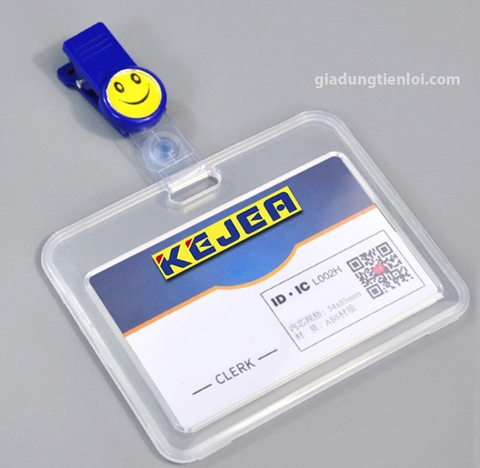 Thẻ nhựa cứng trong suốt ngang dọc+ kẹp thẻ nhân viên - thẻ bảng tên sinh viên