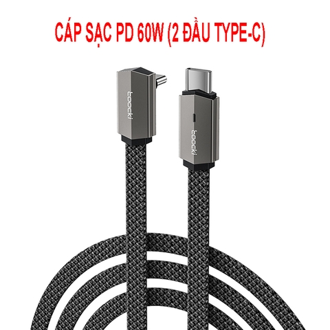Dây cáp sạc PD 60W dài 1m/2m - cáp sạc nhanh 2 đầu TypeC