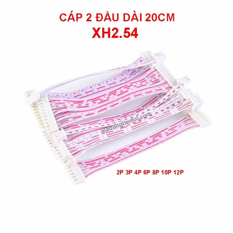 Cáp 2 đầu trắng hồng XH2.54 - dây bus 20cm