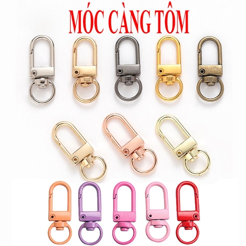 10 Móc khóa CÀNG TÔM hợp kim sơn màu xinh xắn, tự làm phụ kiện handmade