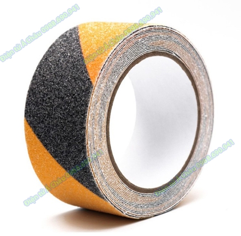 Cuộn băng keo chống trượt ĐEN, VÀNG SỌC ĐEN 5Mx5CM cho cầu thang - dán nền chống trơn trượt 5 mét