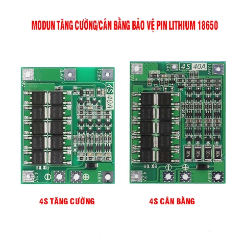 Bo mạch tăng cường - cân bằng máy khoan bảo vệ pin Lithium 3S/4S 40A 18650 BMS 11.1V 12.6V/14.8V16.8V