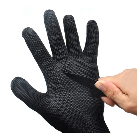 Đôi găng tay chống cắt, chống mài mòn - dệt thép không gỉ 17x23cm