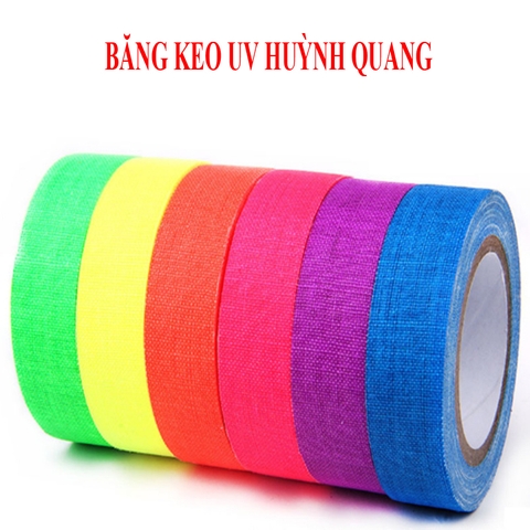 Băng keo UV huỳnh quang rộng 15mm dài 5m trang trí phòng, sân khấu