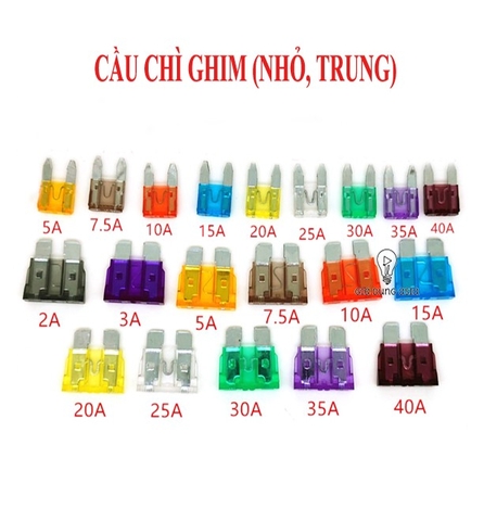 Combo 10 cầu chì ghim dùng cho xe điện, xe máy, ô tô