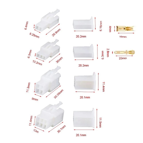 Cặp giắc 2.8mm thiết bị đầu cuối chống cháy cùng cho xe máy điện, ô tô