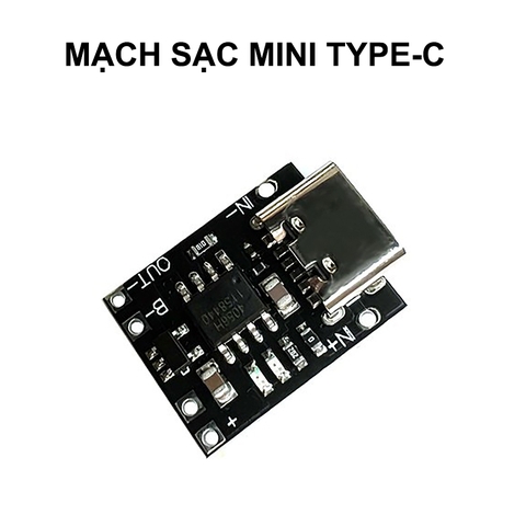 Mạch sạc pin Mini (đen) cổng sạc TypeC - sạc pin lithium - polimer