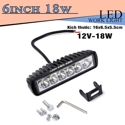 Đèn pha trợ sáng 6LED 18W dùng cho ô tô, xe máy ánh sáng trắng 12V