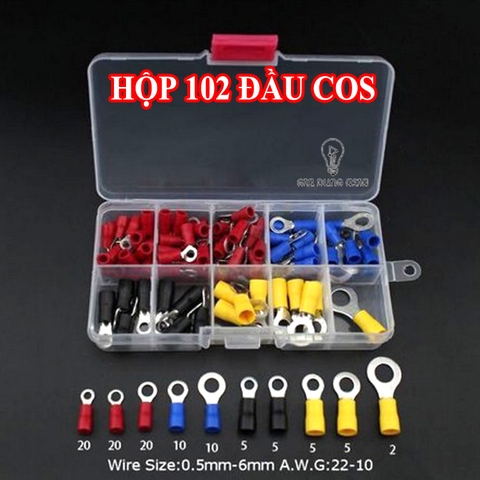 Hộp 102 đầu cos tròn RV chống cháy, an toàn, dẫn điện tốt