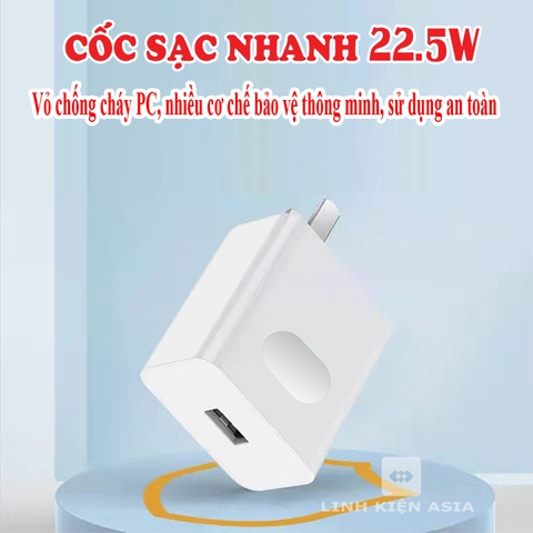 Cốc sạc nhanh 22.5W vỏ PC chống cháy - cổng USB