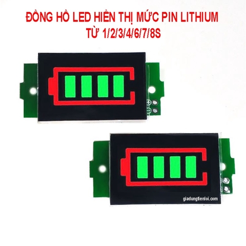 Đồng hồ LED hiển thị mức pin Lithium 1/2/3/4/6/7/8S