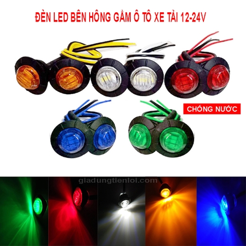 Đèn Led Gắn Hông, Sườn xe, Gầm Ô Tô Xe Tải 12-24v Chống Nước