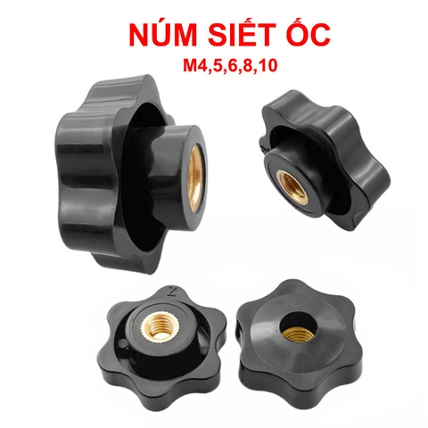 Combo 5 Núm siết ốc hình cánh hoa ren M4M5M6M8M10 lõi đồng