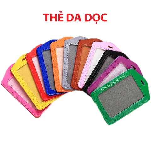 Bao da đựng thẻ dọc 5.4x8.5cm - thẻ đeo bằng da 1 mặt DỌC