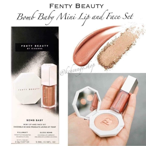 Set Son_Highlighter- Fenty Beauty- Bomb Baby Mini Lip And Face Set