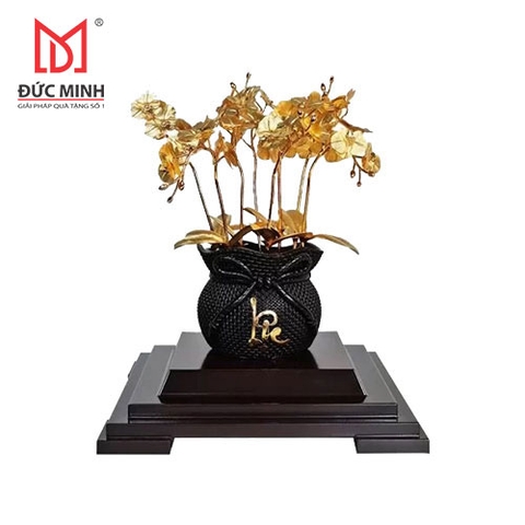 Chậu lan hồ điệp 10 cành dát vàng 3301