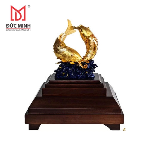 Tượng cá chép ngậm tiền mạ vàng 3307
