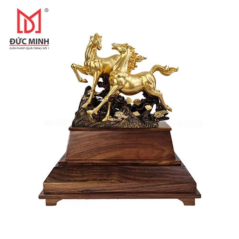 Tượng đôi ngựa mạ vàng 3311