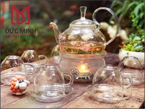 Bộ Ấm Chén Pha Lê Thủy Tinh 3001