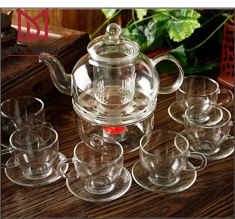 Bộ Ấm Chén Pha Lê Thủy Tinh 3002