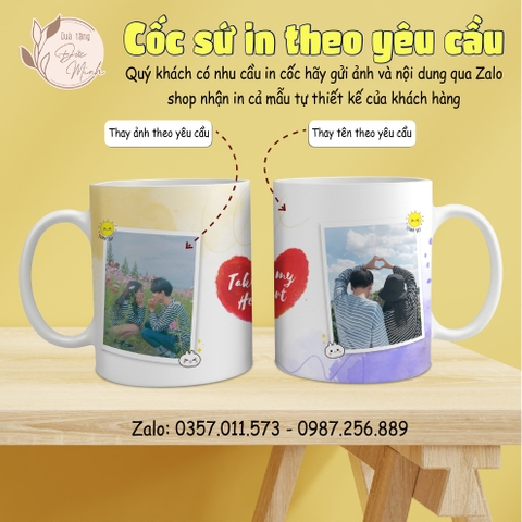 Cốc sứ in theo yêu cầu