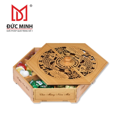 Quà tặng hộp đựng mứt gỗ 4404