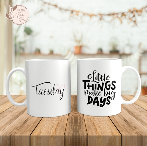 Cốc sứ in chữ các ngày trong tuần