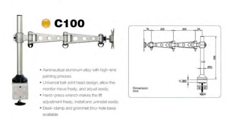 Tay đở nhôm 1 màn hình C100