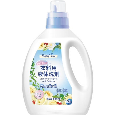 Nước giặt xả 2 trong 1 Herbal Three Mitsuei - Can 2kg, hương hoa