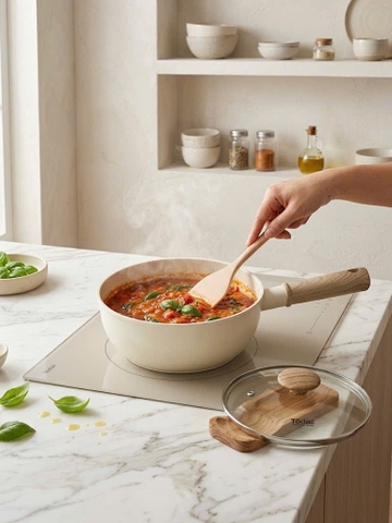 Chảo nhôm đúc sâu 
lòng chống dính 
Todaii - 18cm, nắp 
kính