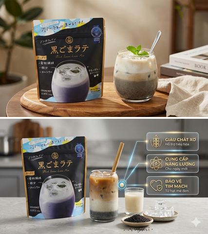 Bột mè đen đậu nành pha Latte 150g - Nhật Bản