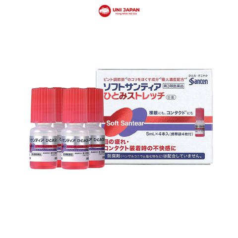 Nước nhỏ mắt nhân tạo Santen Soft Santear Hitomi Stretch 5ml - dùng nhiều máy tính