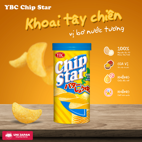 Khoai Tây Chiên YBC Chip Star Vị Bơ Nước Tương