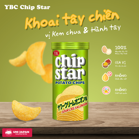 Khoai Tây Chiên YBC Chip Star Vị Kem Chua Hành Tây