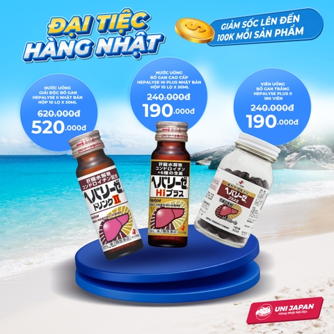 Nước uống giải độc bổ gan Hepalyse II Nhật Bản  | Hộp 10 lọ x 50ml