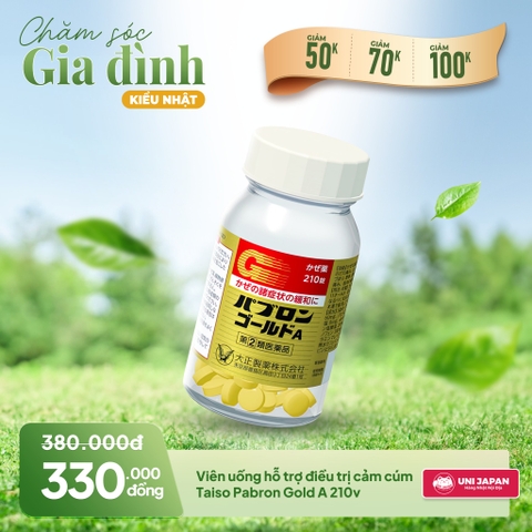 Viên uống hỗ trợ điều trị cảm cúm Taiso Pabron Gold A 210v