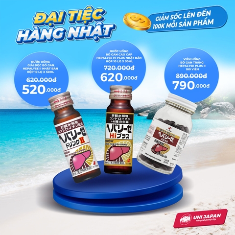 Nước uống bổ gan cao cấp Hepalyse HI PLUS Nhật Bản | Hộp 10 lọ x 50ml