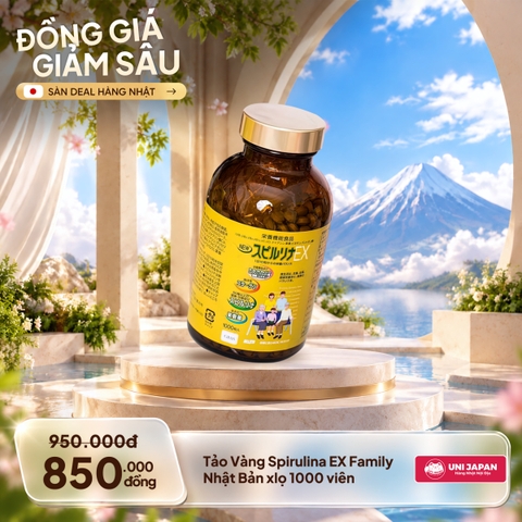 Tảo Vàng Spirulina EX Family Nhật Bản x lọ 1000 viên