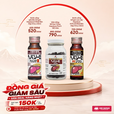 Nước uống bổ gan cao cấp Hepalyse HI PLUS Nhật Bản | Hộp 10 lọ x 50ml