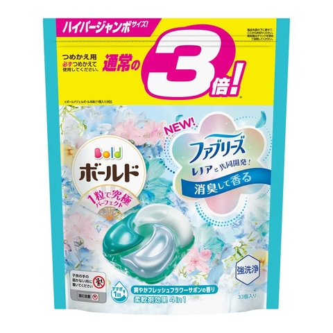 Túi Viên giặt xả Gel Ball Bold 4 in 1 - xanh 33 viên
