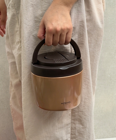 Cặp lồng giữ nhiệt Kaiyo 1000ml, màu vàng đồng