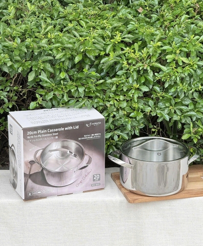 Nồi inox thân đáy liền Tri-Ply Silver Crown, size 20cm