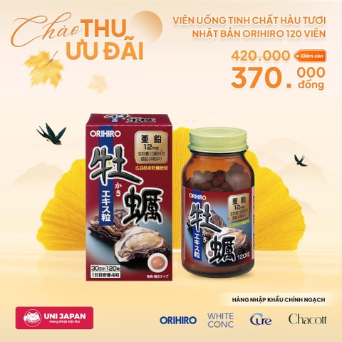 Viên uống tinh chất hàu tươi Nhật Bản Orihiro 120 viên