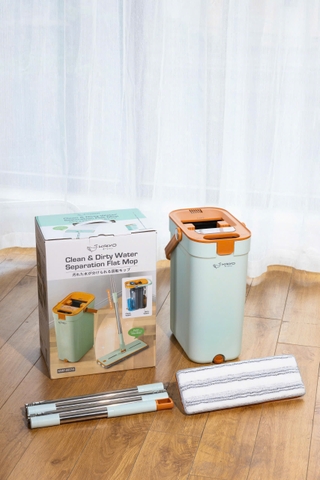 Cây lau nhà chữ nhật tách nước bẩn Kaiyo màu xanh mint