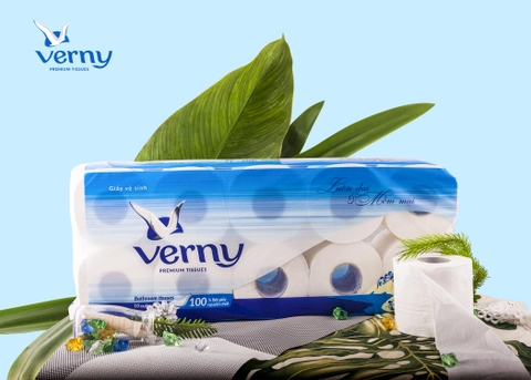 Giấy vệ sinh Verny premium 10 cuộn có lõi