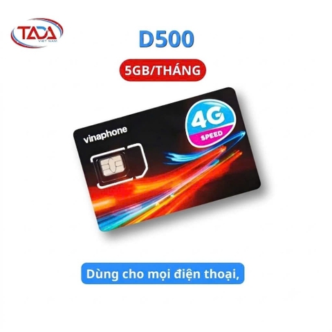 Sim & eSim 4G/5G Vinaphone D500 12 Tháng | 5GB Data/Tháng