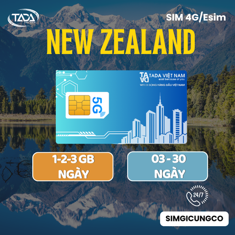 Sim New Zealand - Esim New Zealand -  Sim Và Esim 4G , 5G New Zealand - Nhận Tại Việt Nam